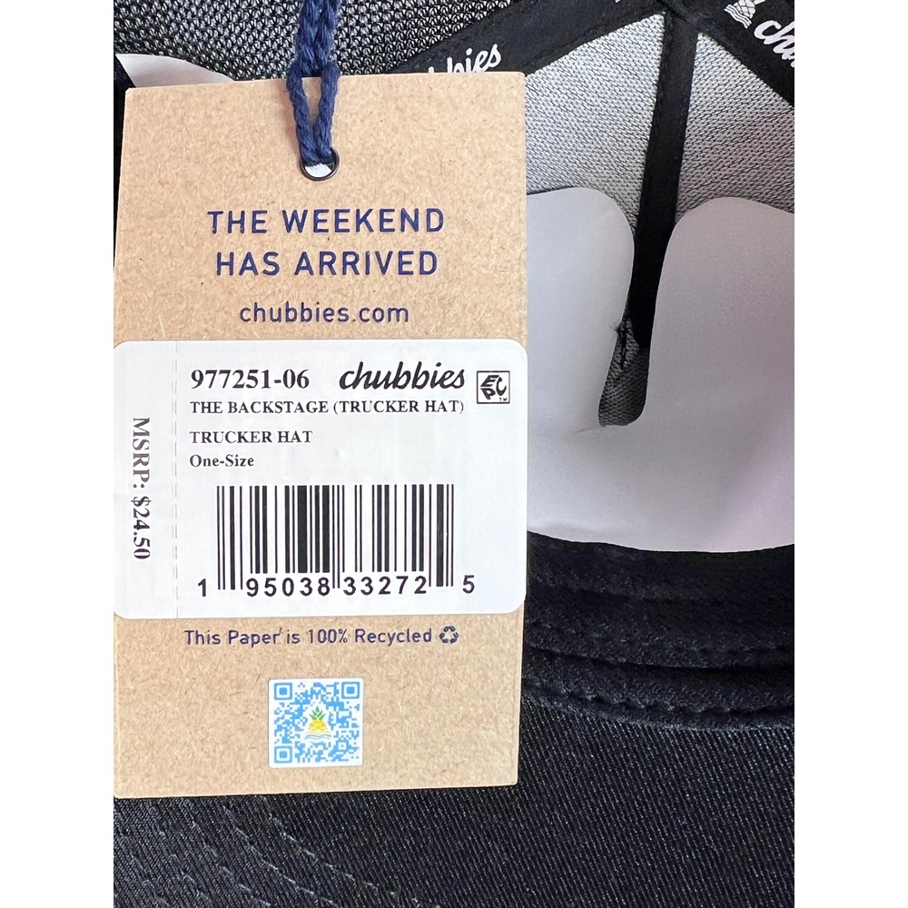 Chubbies The Backstage Trucker Hat Black Pink Friday At Five Flamingo Patch NEW - Picture 4 of 5